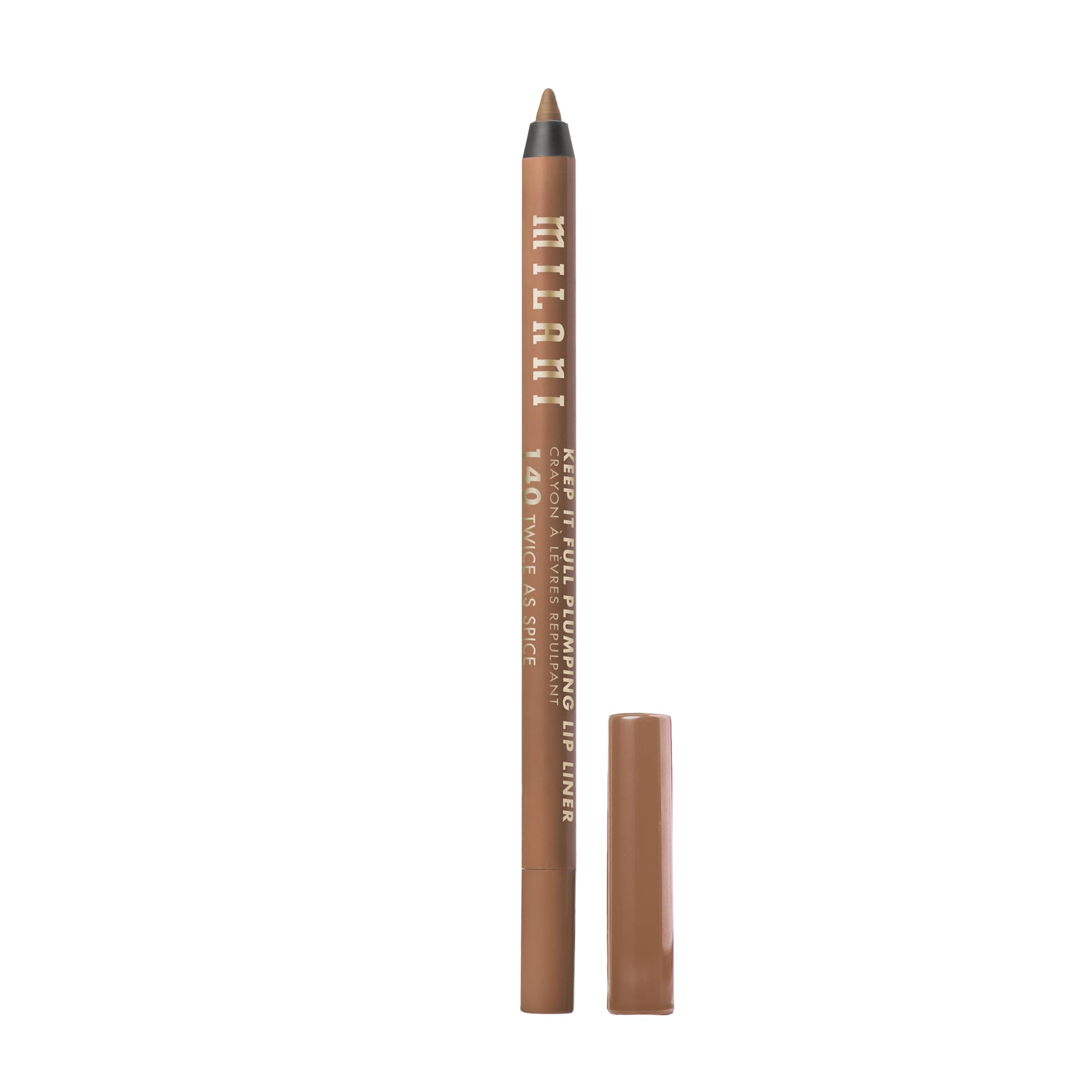 Milani size comparison in hand showing pencil length and portable design for touch-ups