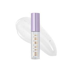 Milani gloss applied on model showcasing luminous shine for camera-ready lips benefit