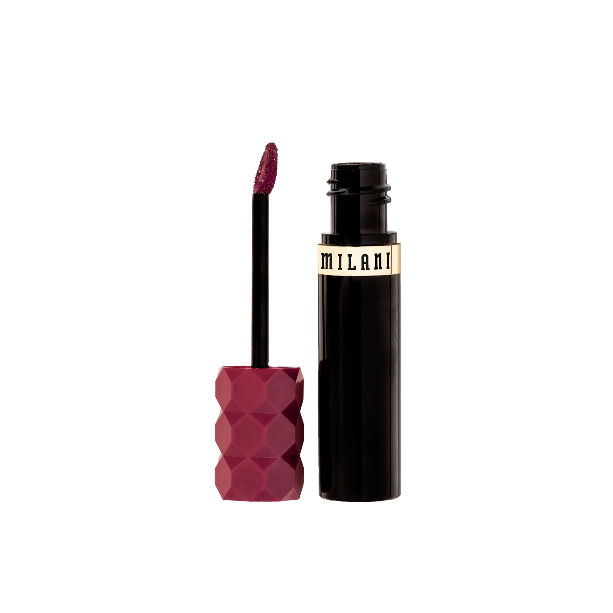 Close-up of lips wearing Bitten Berry showing even semi-matte stain