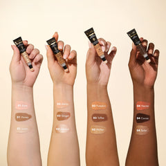 Milani contour with Liquid Highlighter showing coordinated glow-building benefits