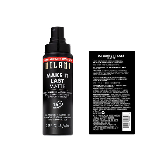Milani spray nozzle close-up showing mist texture for even application
