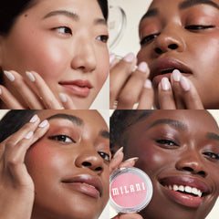 Milani Merlot Moment blending demo with fingers showing quick seamless blend benefit