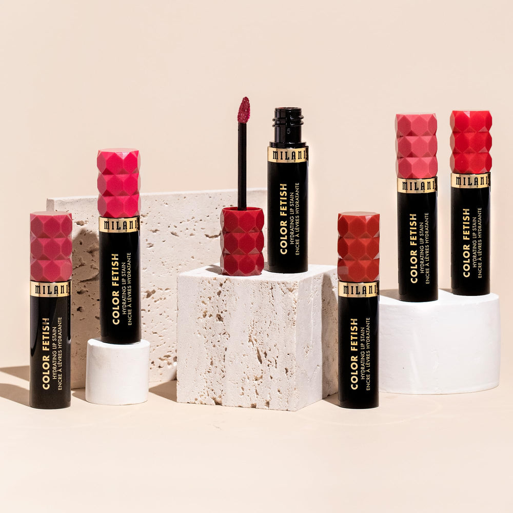Milani on model lips demonstrating shade and comfortable wear