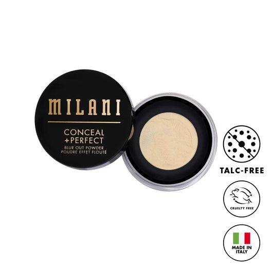 Milani open powder with netting visible, demonstrates controlled product dispense
