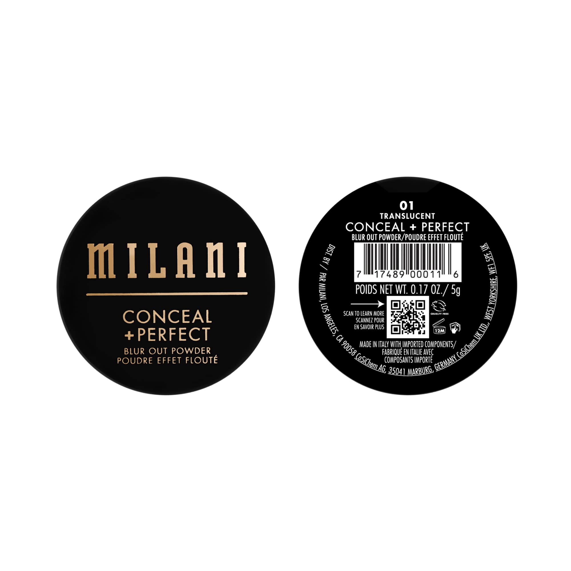 Milani PETA cruelty-free badge beside product, assures ethical, animal-friendly choice