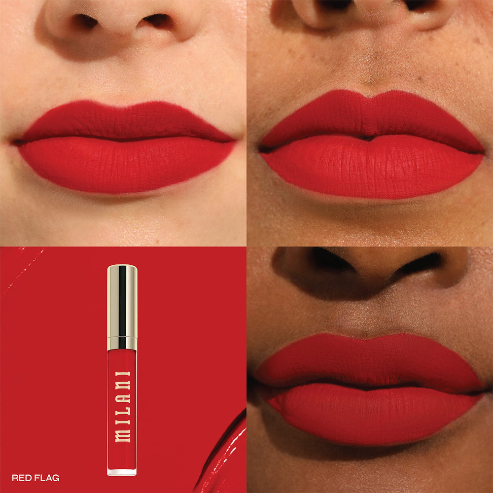 Milani applicator close-up showing doe-foot tip for precise, mess-free application