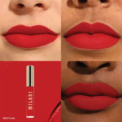 Milani applicator close-up showing doe-foot tip for precise, mess-free application