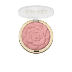 Milani Romantic Rose held in hand to show compact size and travel-friendly benefit