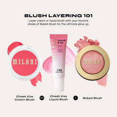 Milani mini brush included next to compact, for easy touch-ups