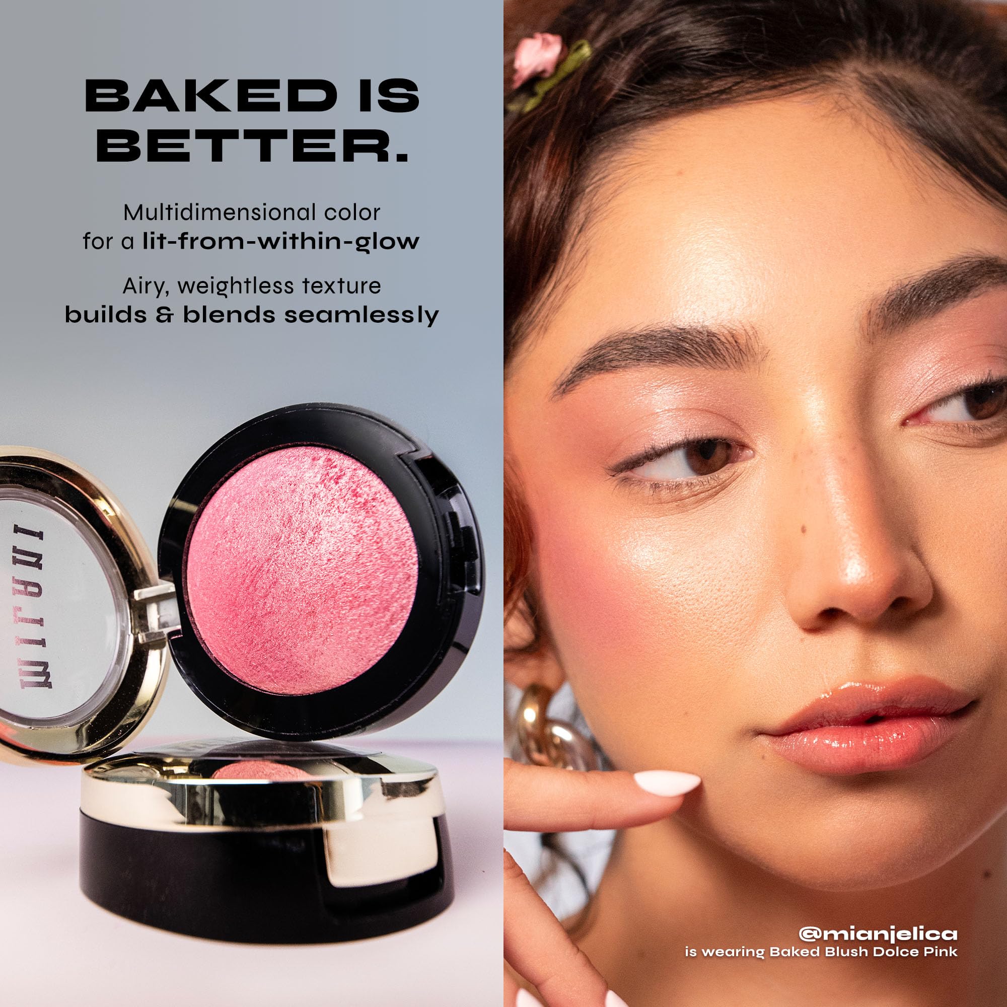 Milani open pan with petal-pressed design, displaying detailed texture