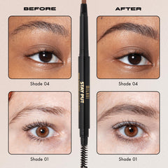 Milani pencil in hand showing compact scale for on-the-go touch-ups