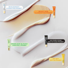 Milani Skin Quench being applied to cheek, brand shows quick-absorbing base benefit