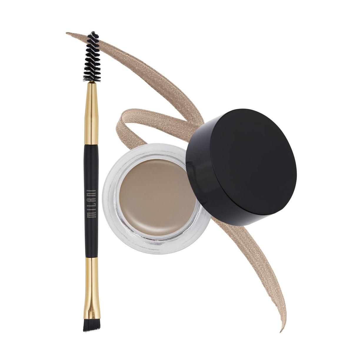 Milani product front packaging showing shade Natural Taupe and compact design benefits
