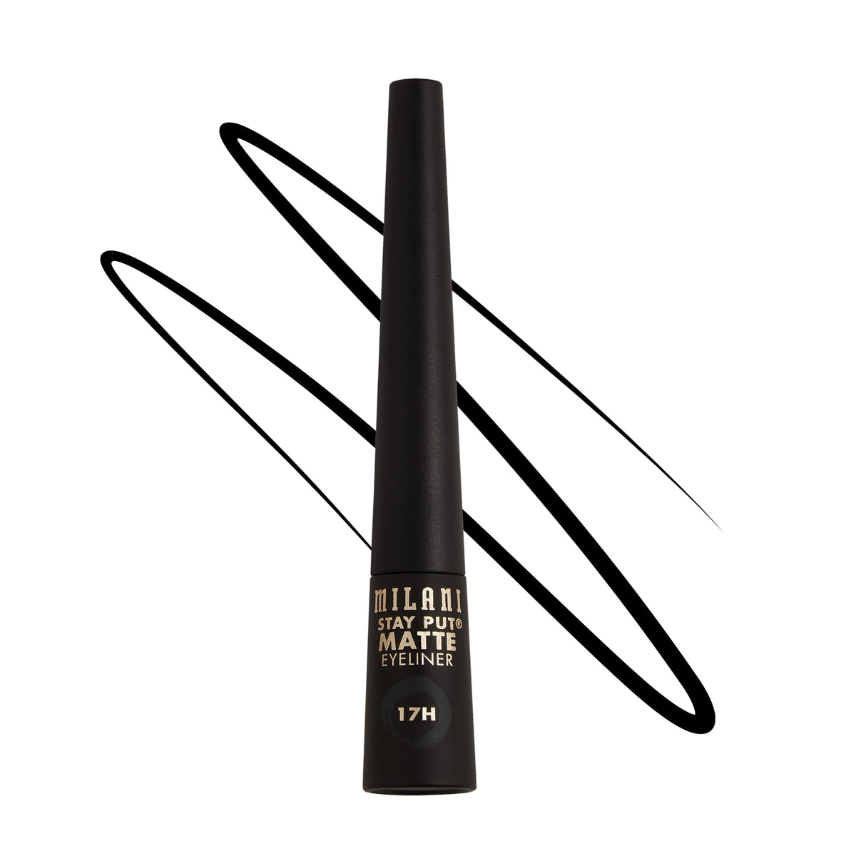 Milani bottle front view showing label and sleek packaging for reliable wear