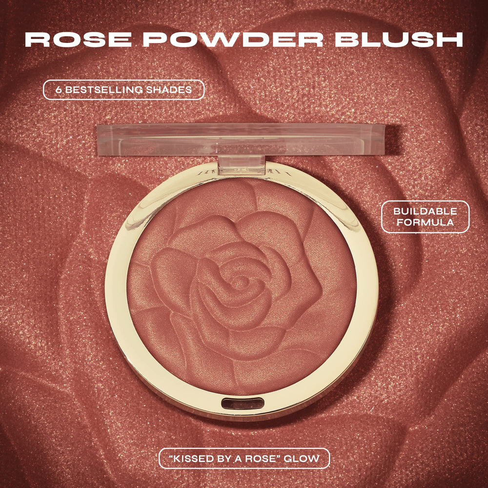 Milani Tea Rose alongside other shades showing shade range and layering options