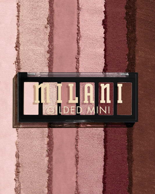 Milani open palette top view displaying six pans for easy shade selection on the go