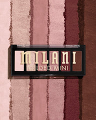 Milani open palette top view displaying six pans for easy shade selection on the go