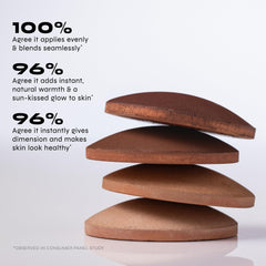 Milani Tuscan Tan brush application demonstrating seamless, streak-free blend