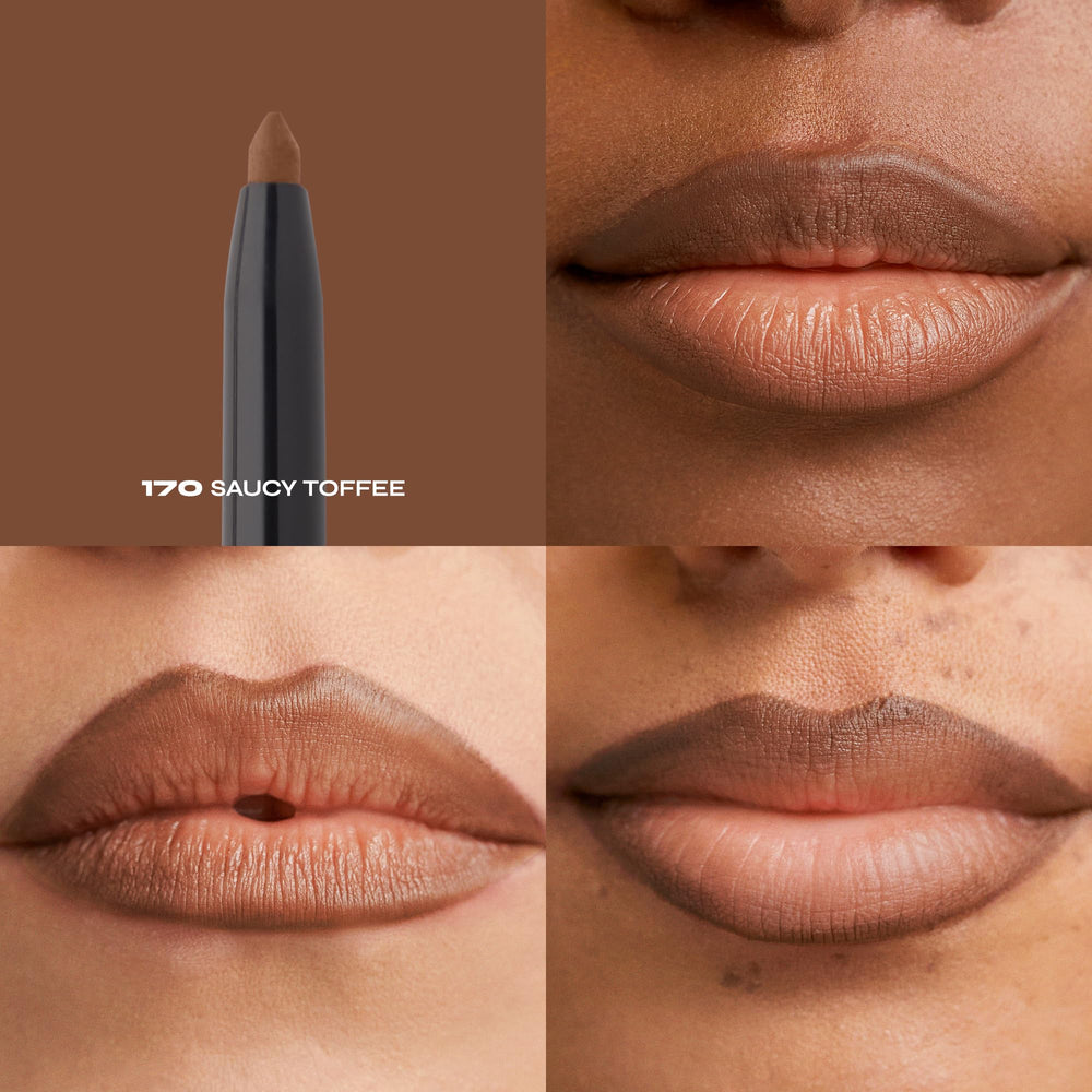 Milani lipliner tip close-up demonstrating creamy glide and precise definition benefit