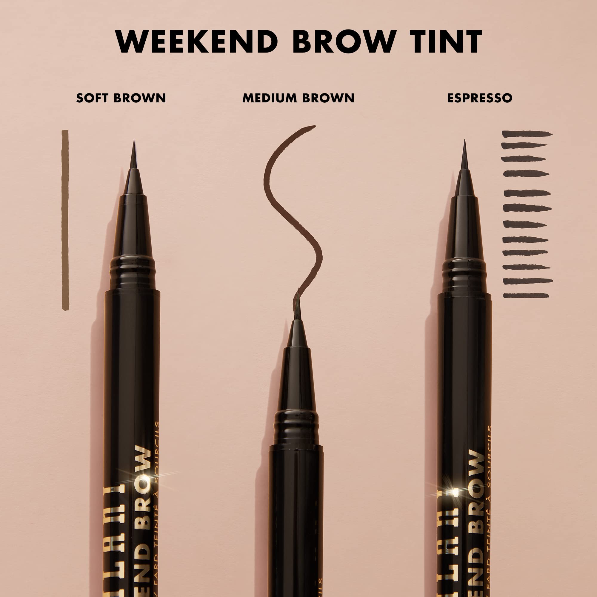 Milani application brush close-up showing precise brow tint application benefit