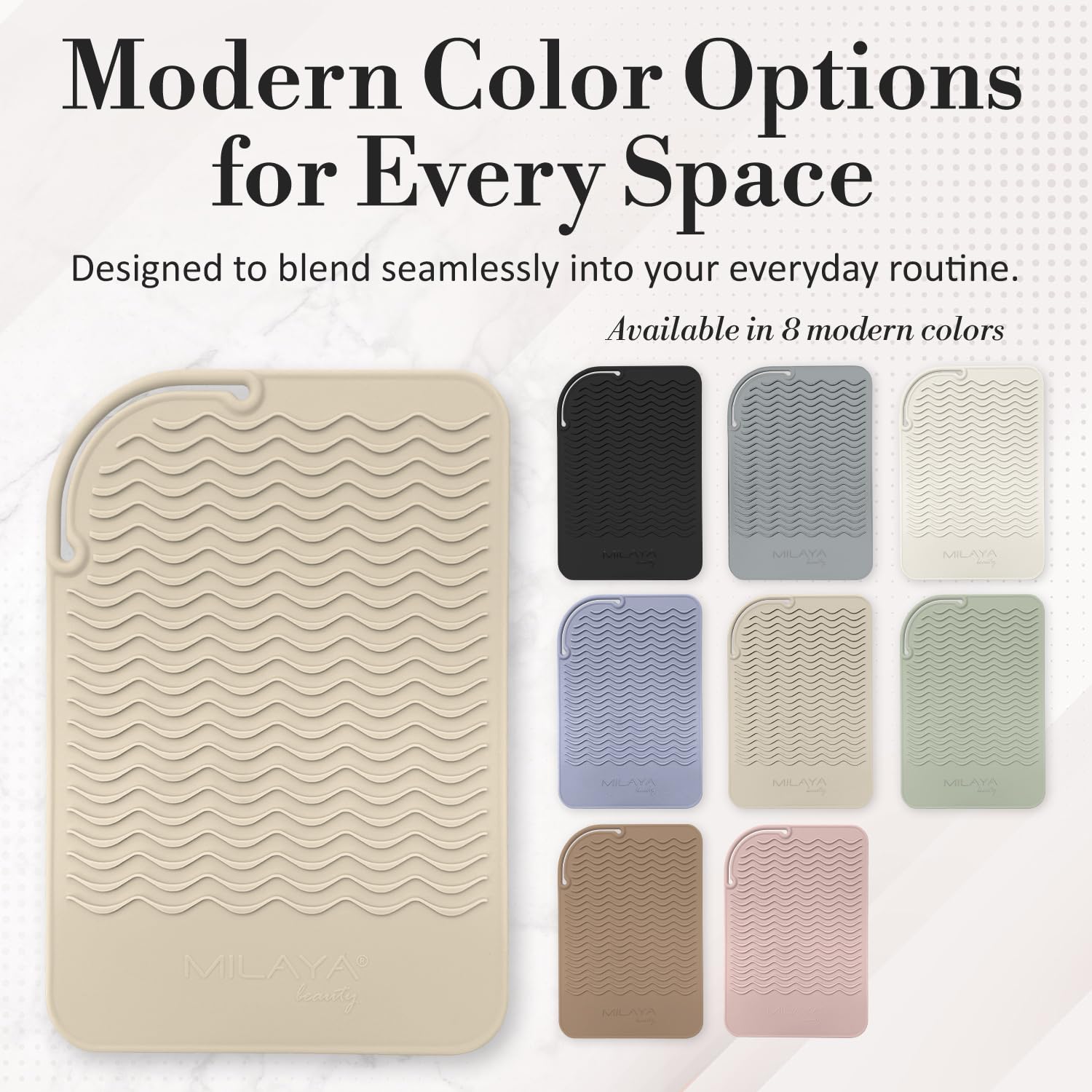 Milaya Beauty mat edge detail highlighting durable silicone construction