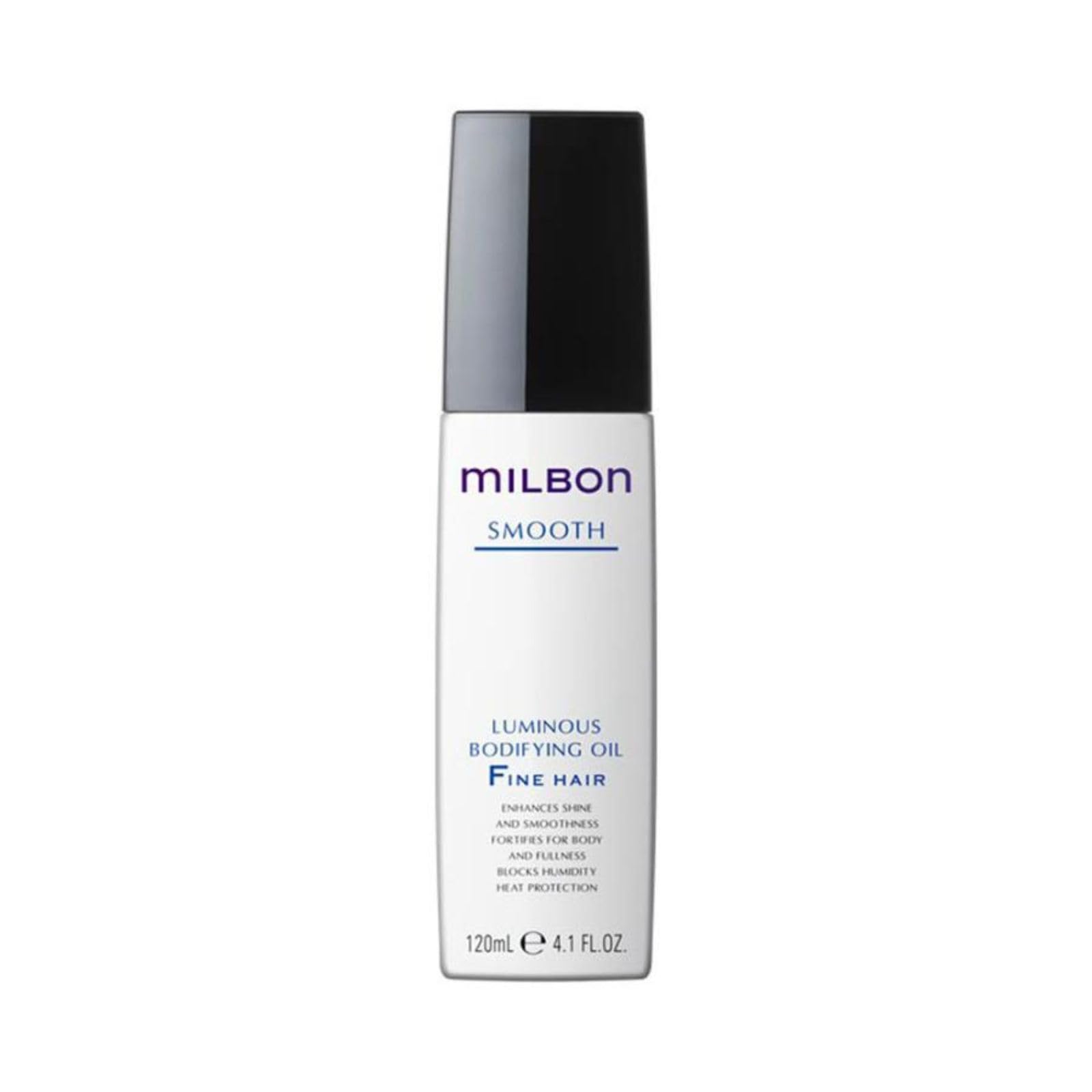 Milbon bottle front view showing elegant packaging and size benefit