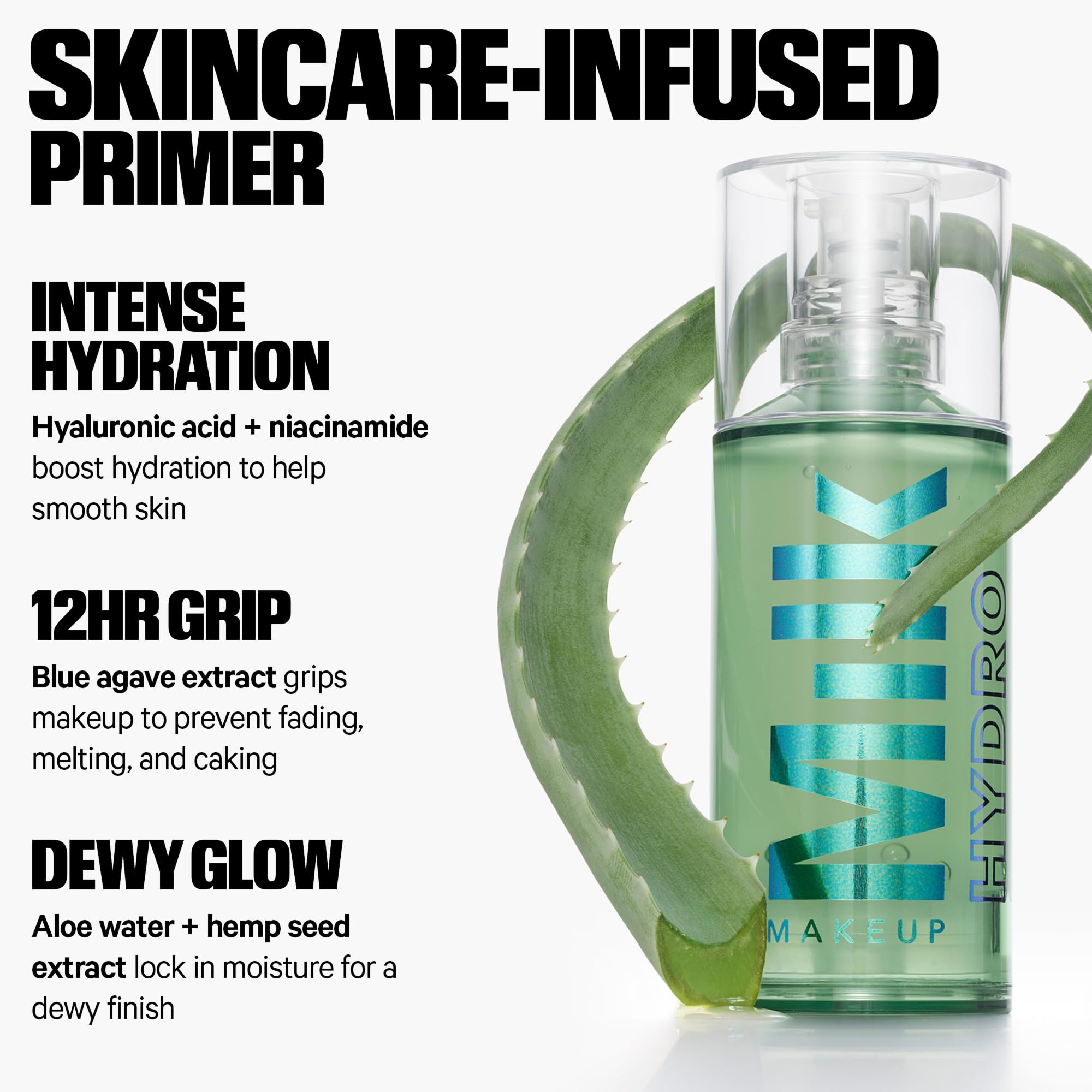 Milk Makeup Hydro Grip applied on hand demonstrating blendability and grip