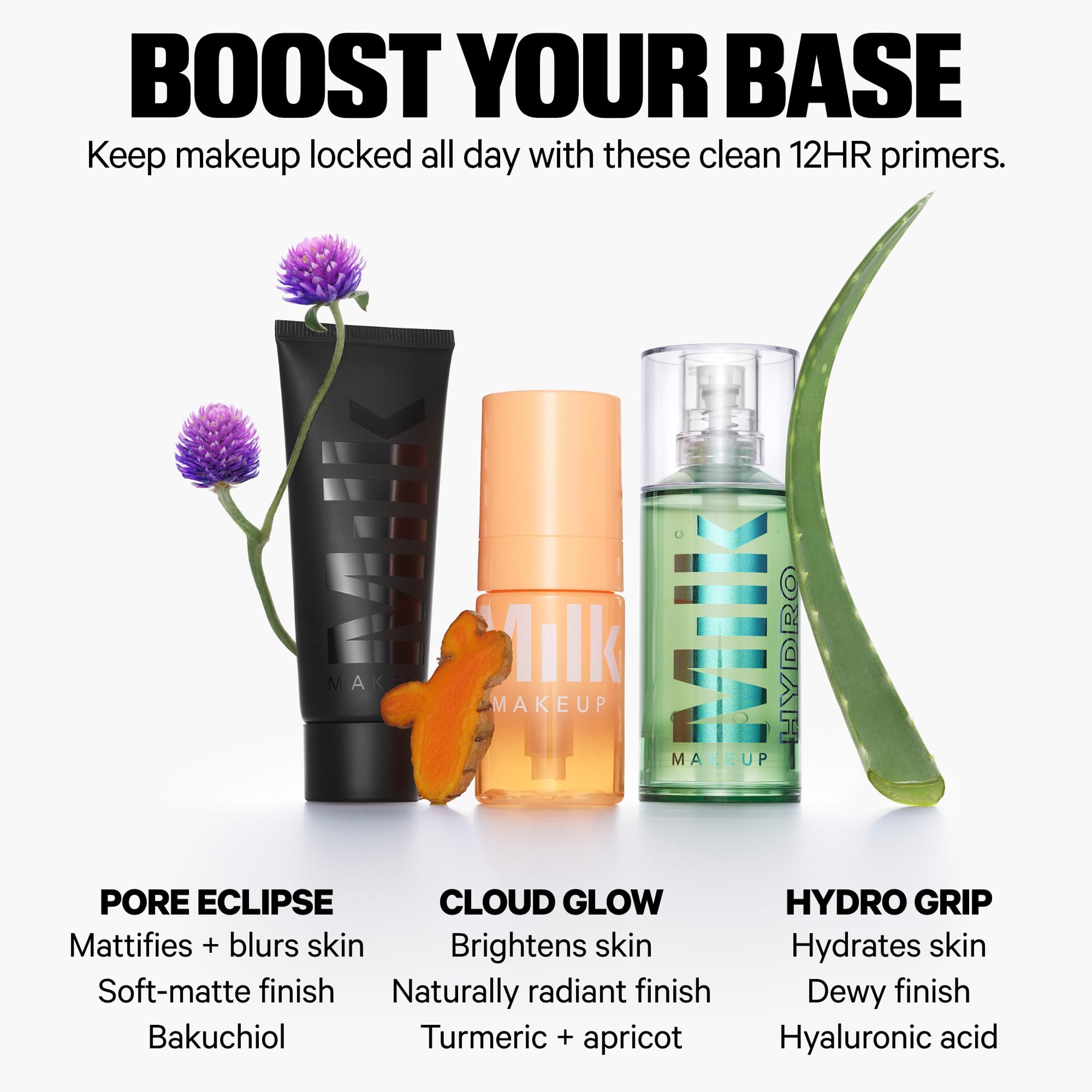 Milk Makeup Hydro Grip on bathroom shelf lifestyle scene promoting daily use