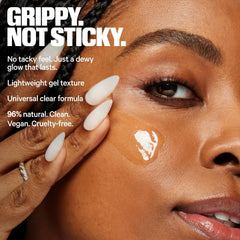 Milk Makeup pump dispensing clear primer demonstrating easy application and precise control benefit
