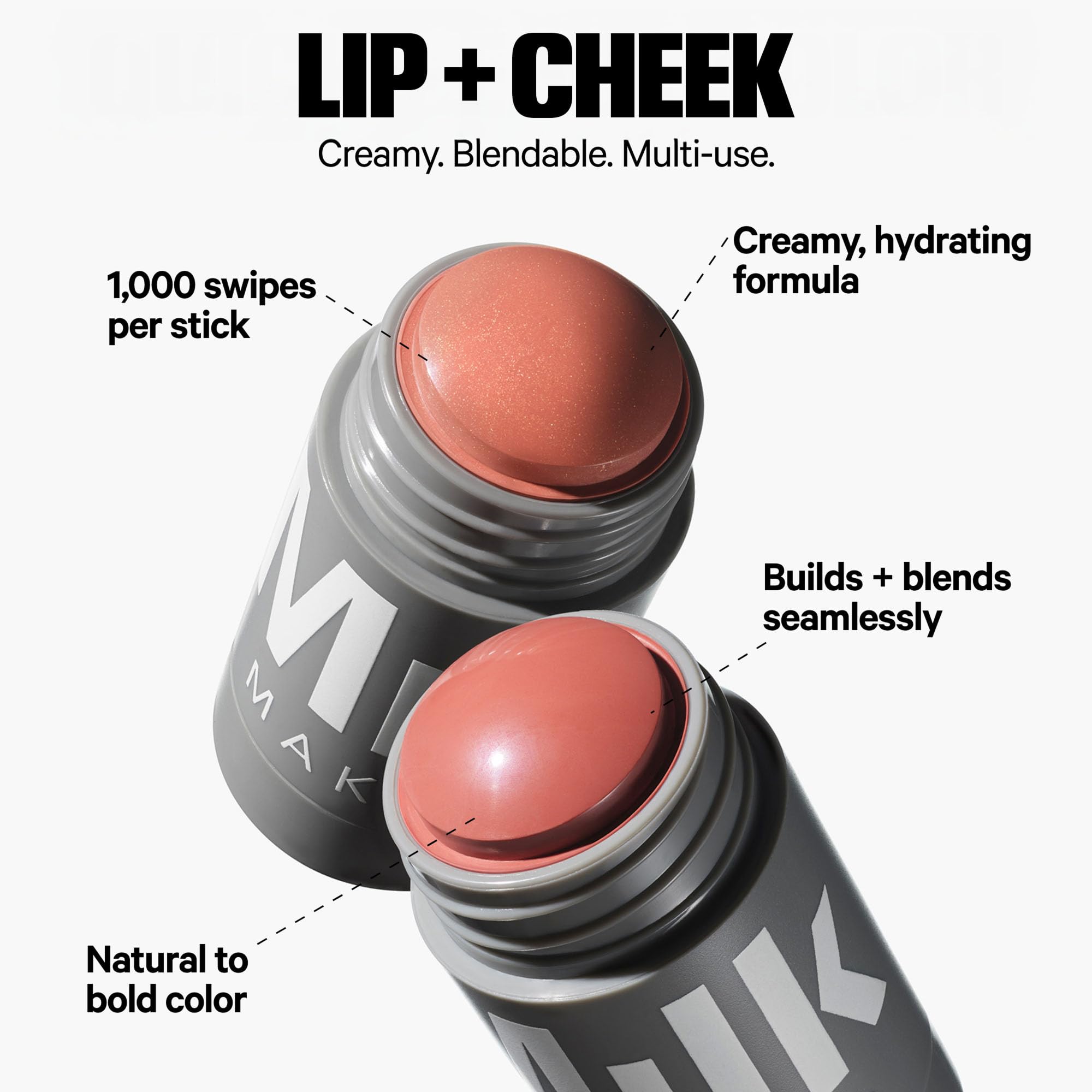 Milk Makeup Lit highlighter shown swiped on skin for luminous glow
