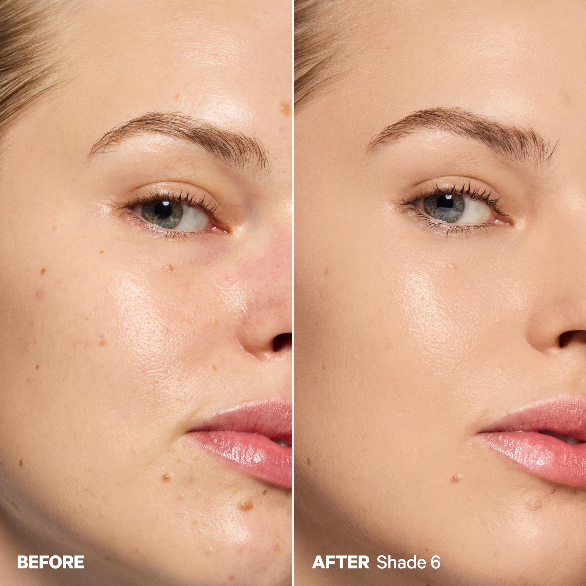 Milk Makeup before and after split showing visible skin smoothing benefit