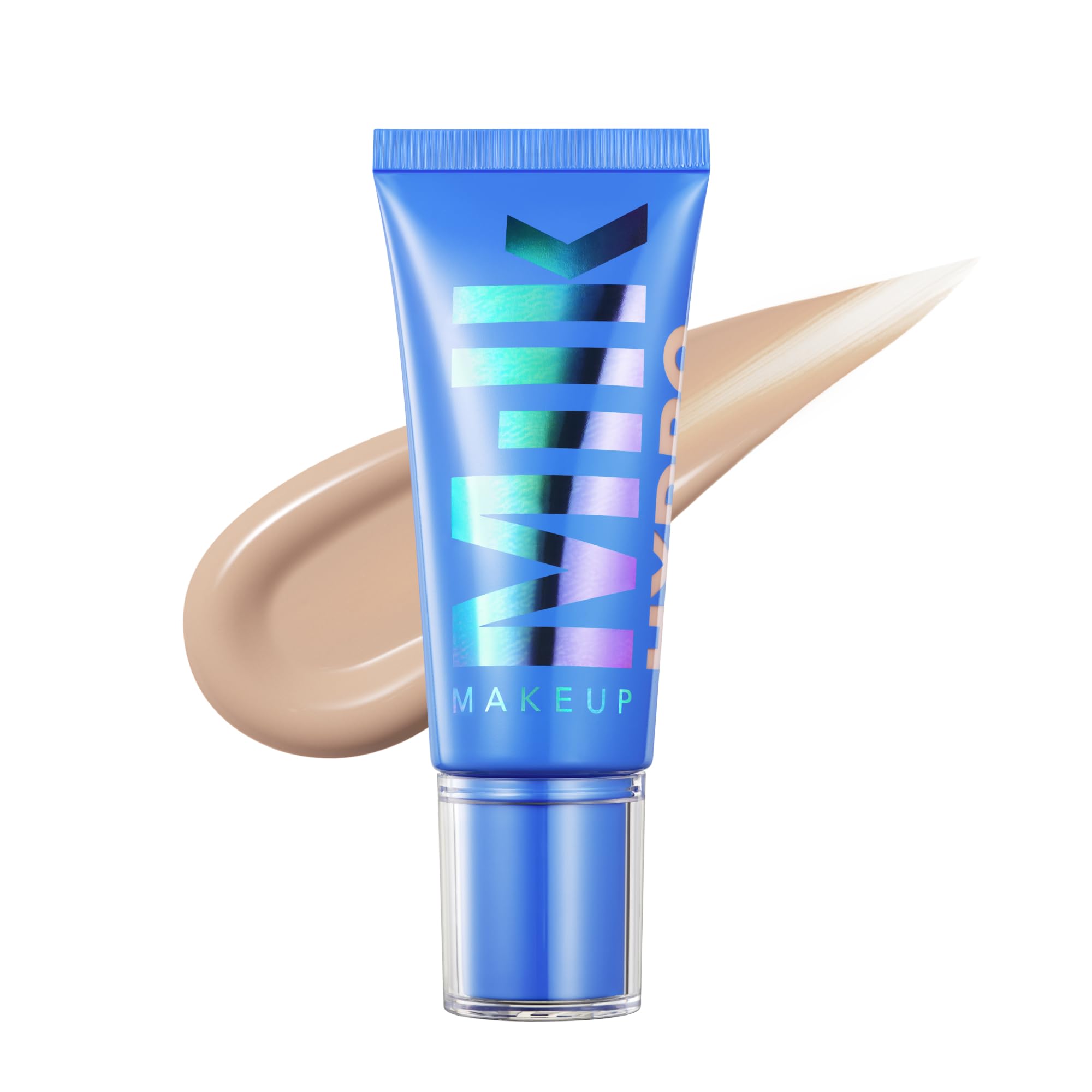 Milk Makeup front packaging showing compact pump and product name, highlights travel-friendly design