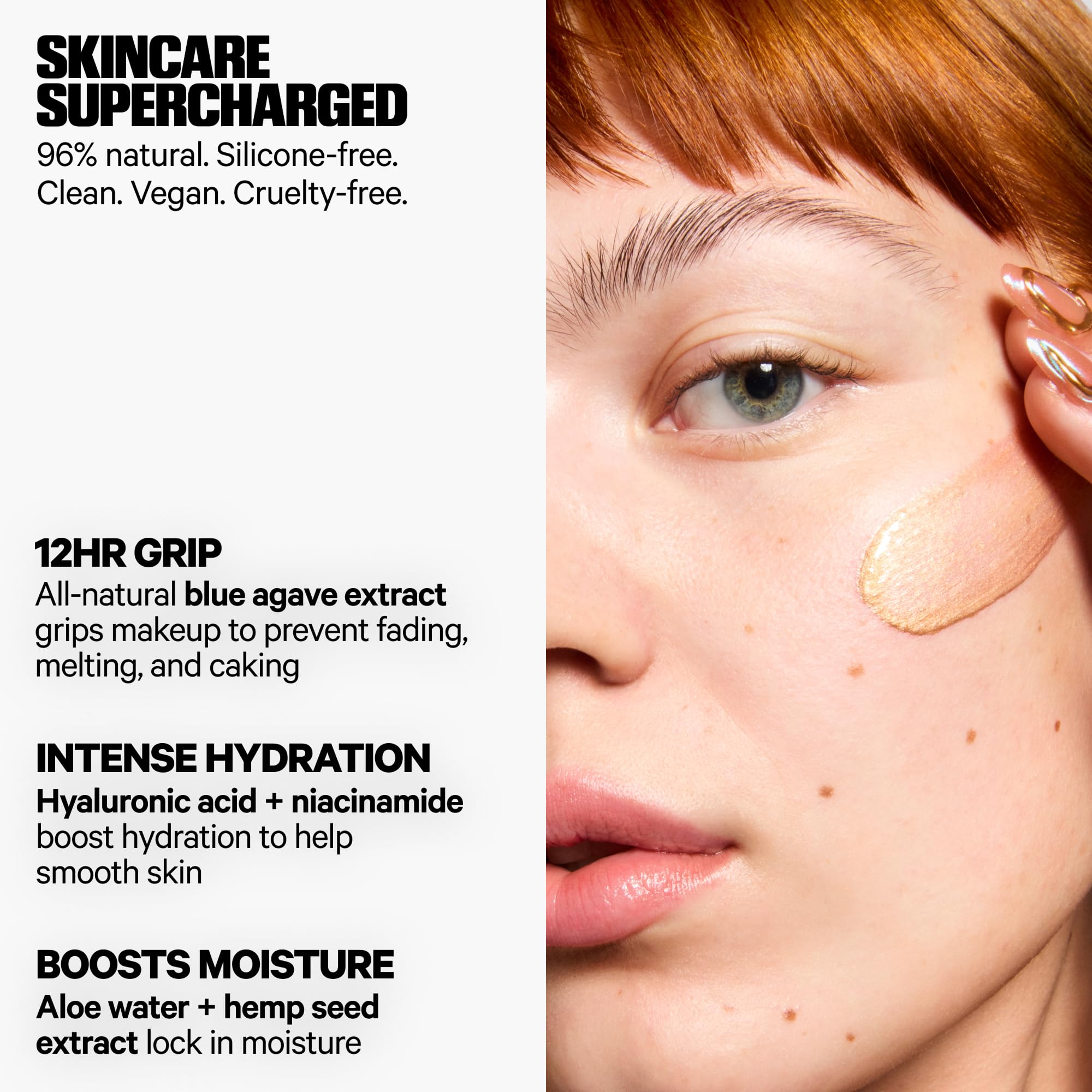 Milk Makeup pearlescent finish detail revealing subtle golden shimmer for luminous skin