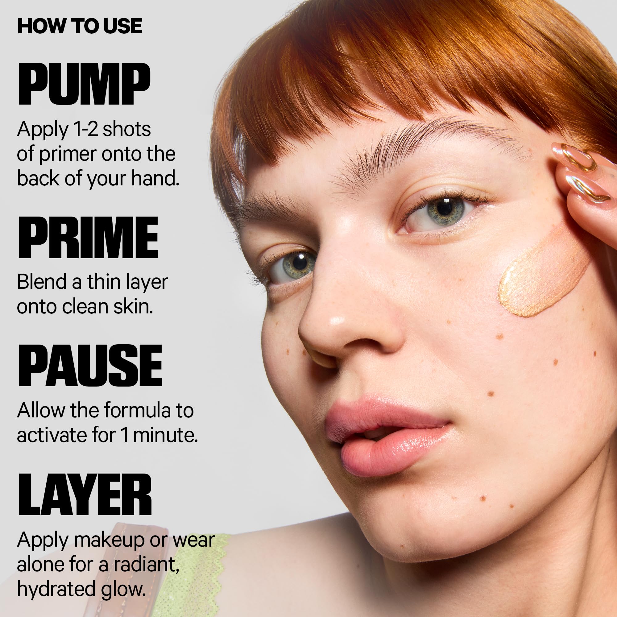 Milk Makeup primer under foundation showing improved blend and longer-lasting makeup