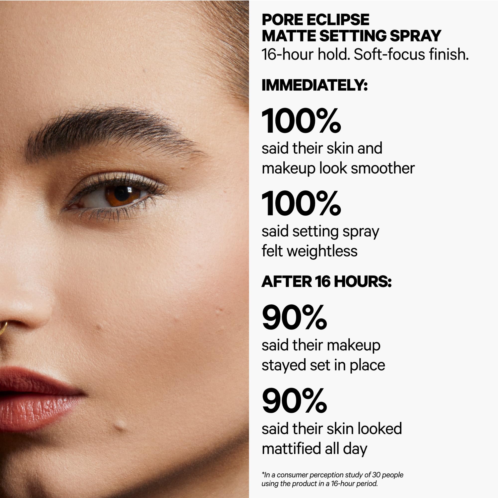 Milk Makeup mist spraying demonstrating even application and longevity