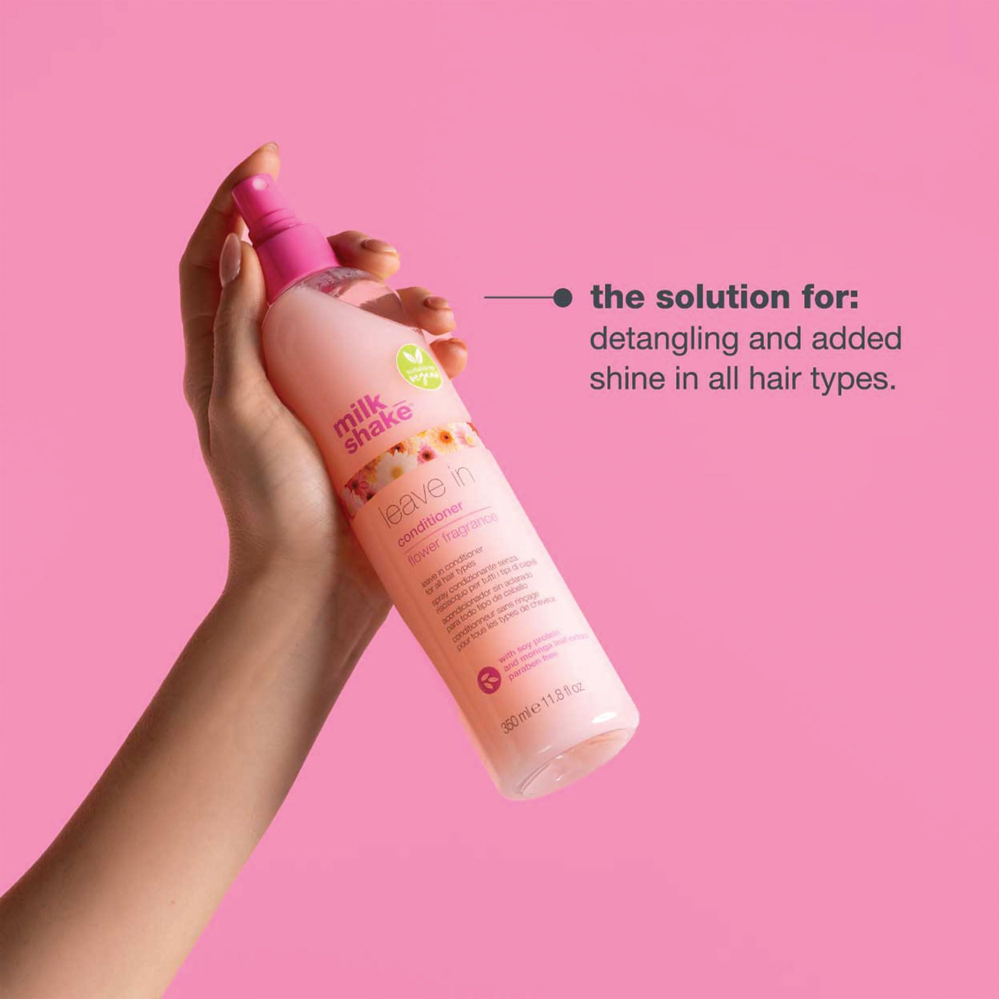 milk_shake being applied to damp hair to detangle and soften strands
