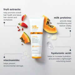 milk_shake conditioner applied to hair demonstrating smoother detangling