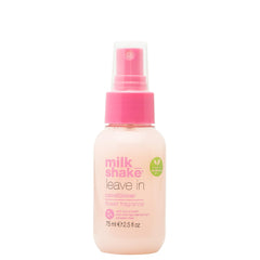 milk_shake front bottle showing flower fragrance and travel-friendly size