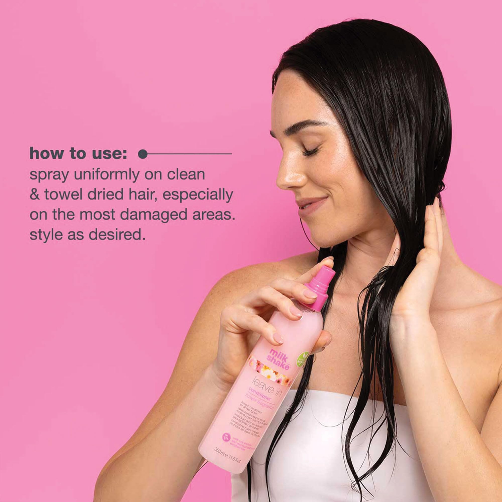 milk_shake before and after hair image showing smoother strands benefit: reduced tangles