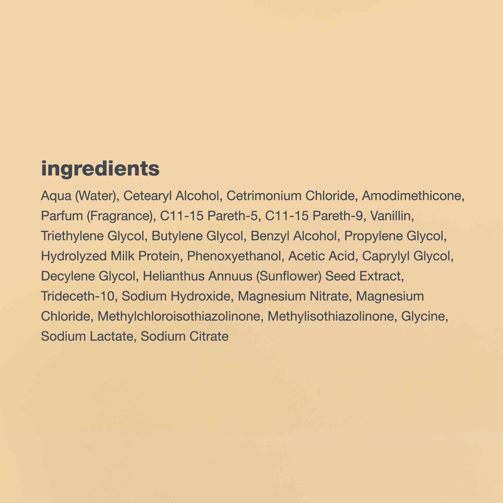 milk_shake ingredient label with milk proteins and sunflower extract, shows nourishment