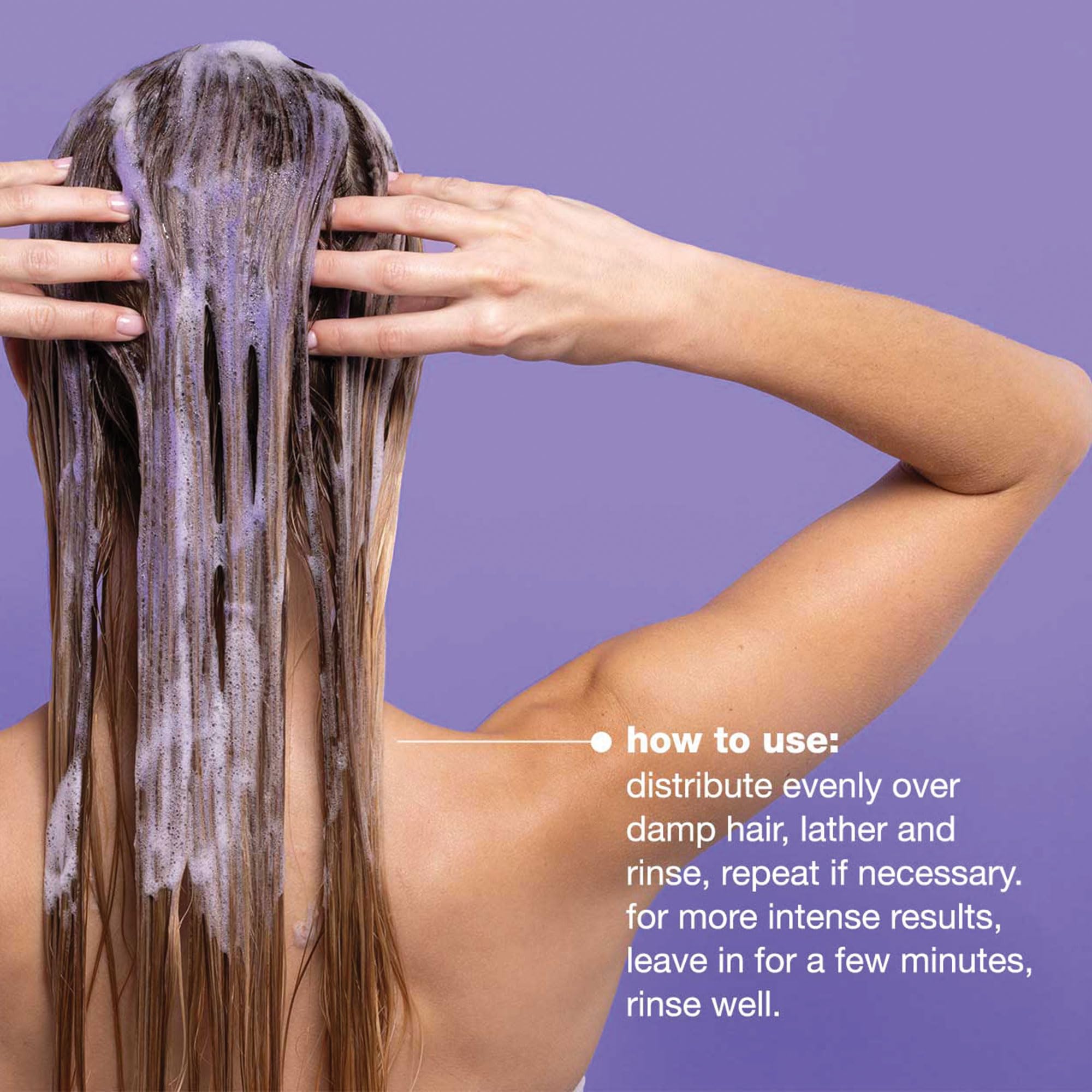 milk_shake lather on blonde hair demonstrating anti-yellow effect