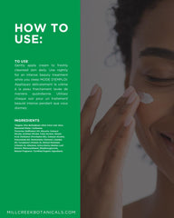 Mill Creek aloe vera cream in hand showing 4 oz scale for travel