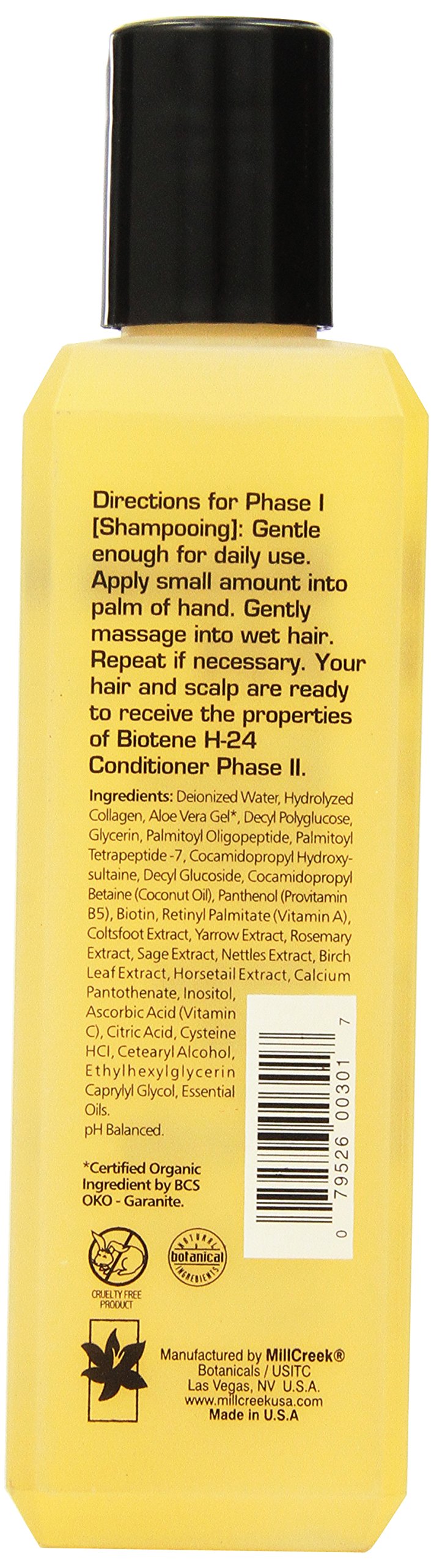 Mill Creek shampoo texture in hand demonstrating gentle lather and body