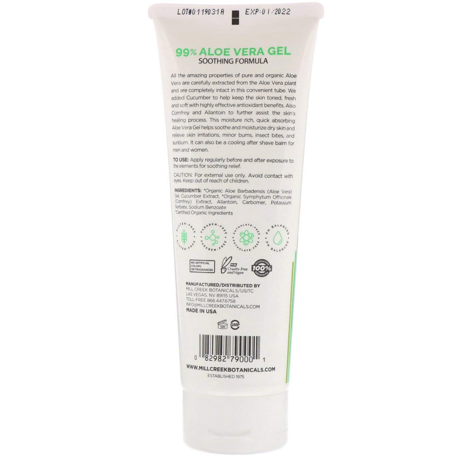 Mill Creek clear gel texture close-up demonstrating lightweight, fast-absorbing hydration