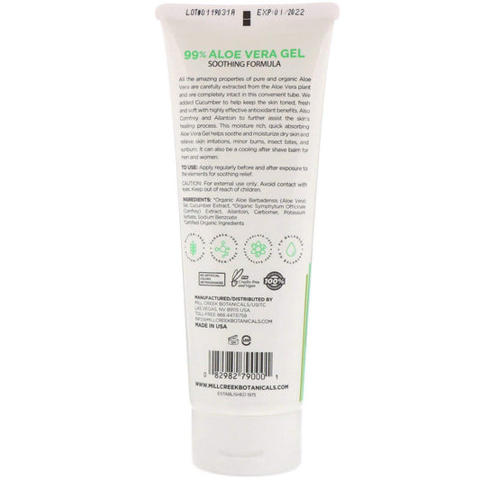 Mill Creek clear gel texture close-up demonstrating lightweight, fast-absorbing hydration