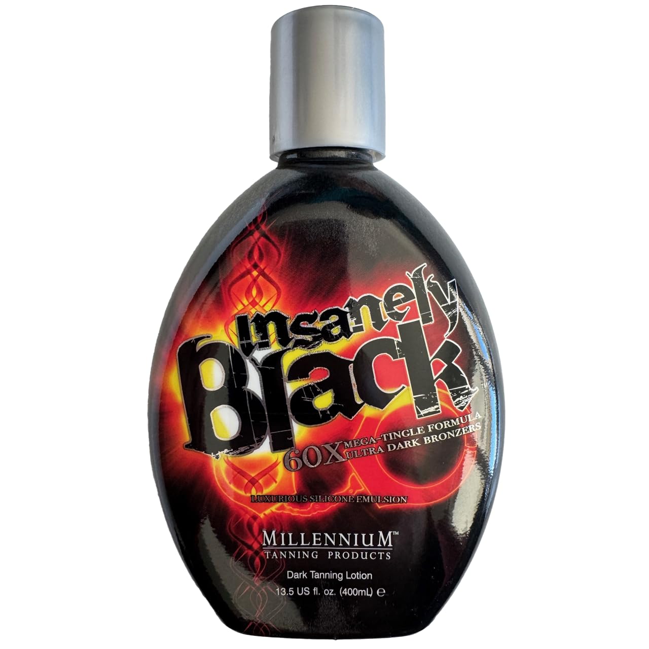 Millennium Tanning front bottle showing 13.5oz and product benefit