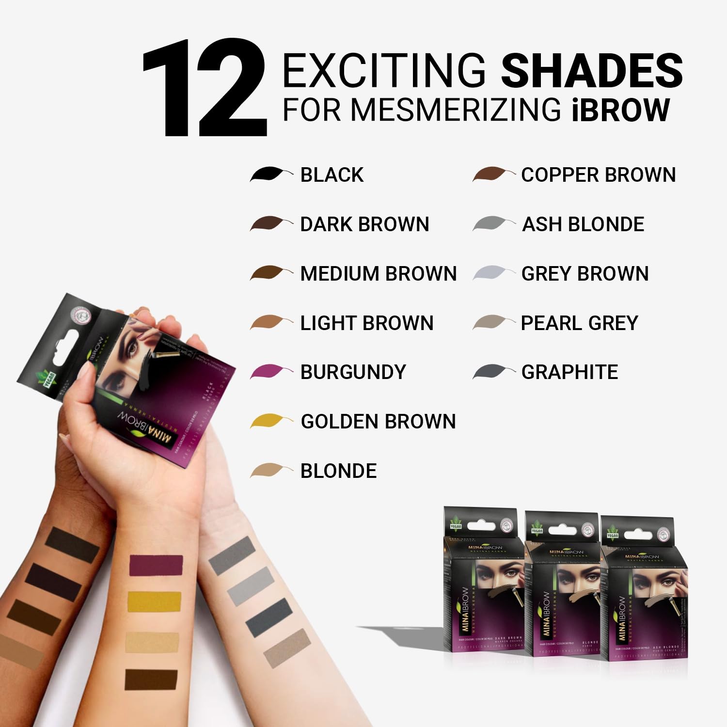 MinaiBrow kit in a bathroom setting conveying simple, salon-quality home use