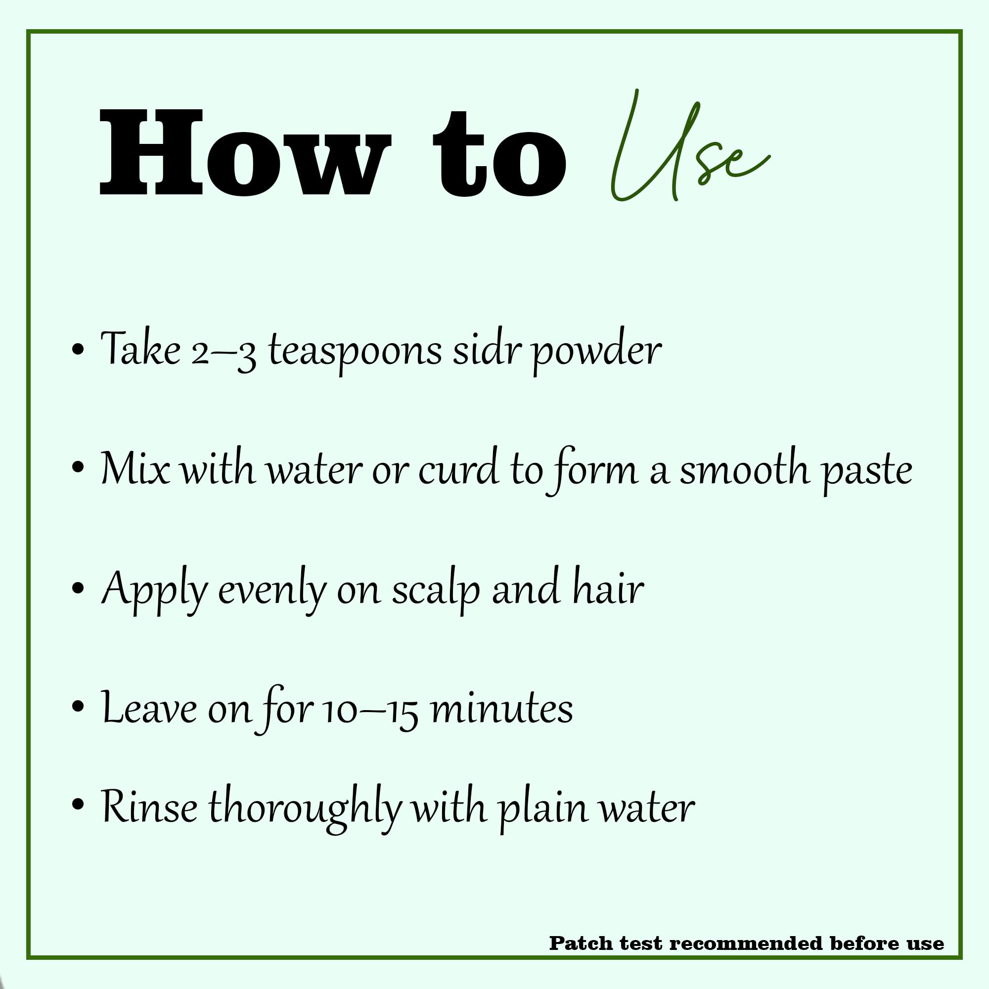 minature mi nature Sidr being rinsed from hair showing gentle cleanse and refreshed scalp benefit