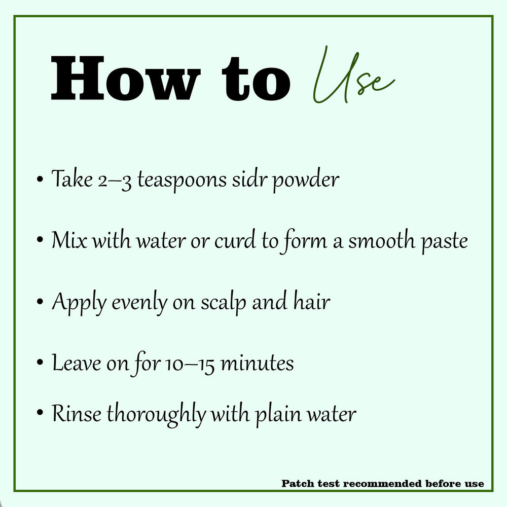 minature mi nature Sidr being rinsed from hair showing gentle cleanse and refreshed scalp benefit