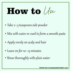 minature mi nature Sidr being rinsed from hair showing gentle cleanse and refreshed scalp benefit